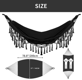 Bellzacasa hammock tassels on the sides add a touch of elegance to outdoor spaces.