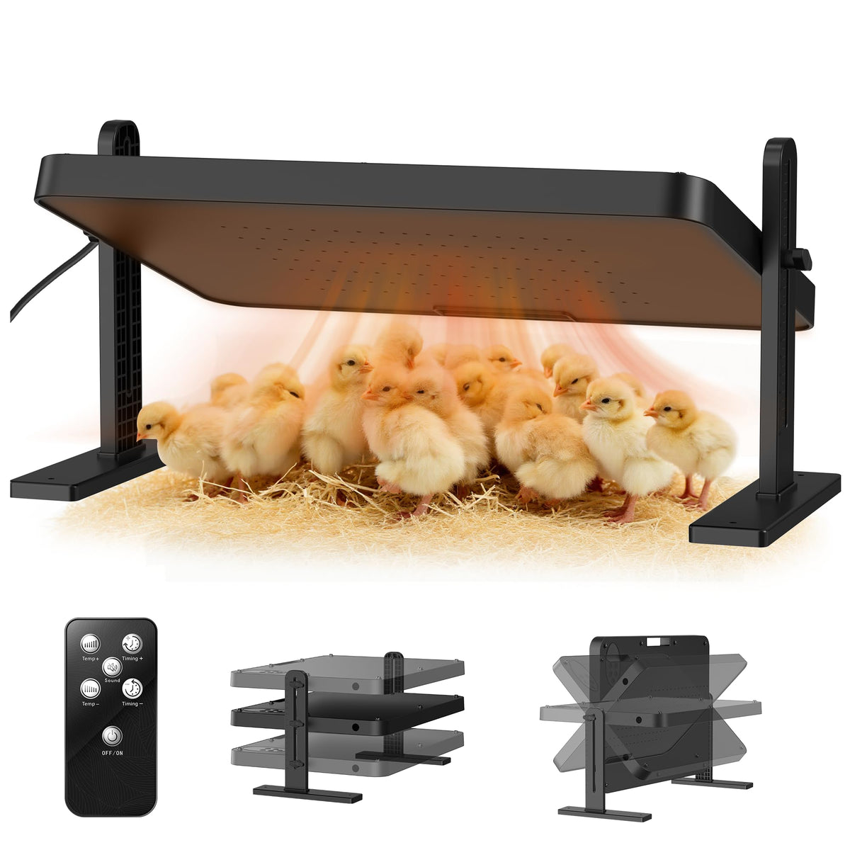 BEMOKURI chick brooder plate warmth area delivers a cozy heat zone for up to 30 chicks.