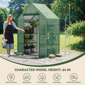 Benass greenhouse with durable PE cover offering waterproof protection and UV shielding.