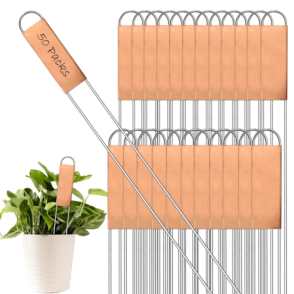 Bendical copper metal plant labels 11.8 inch with readable marking area for crops