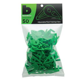 Bendies durable plant clips made from plant-based plastic for long-term use.