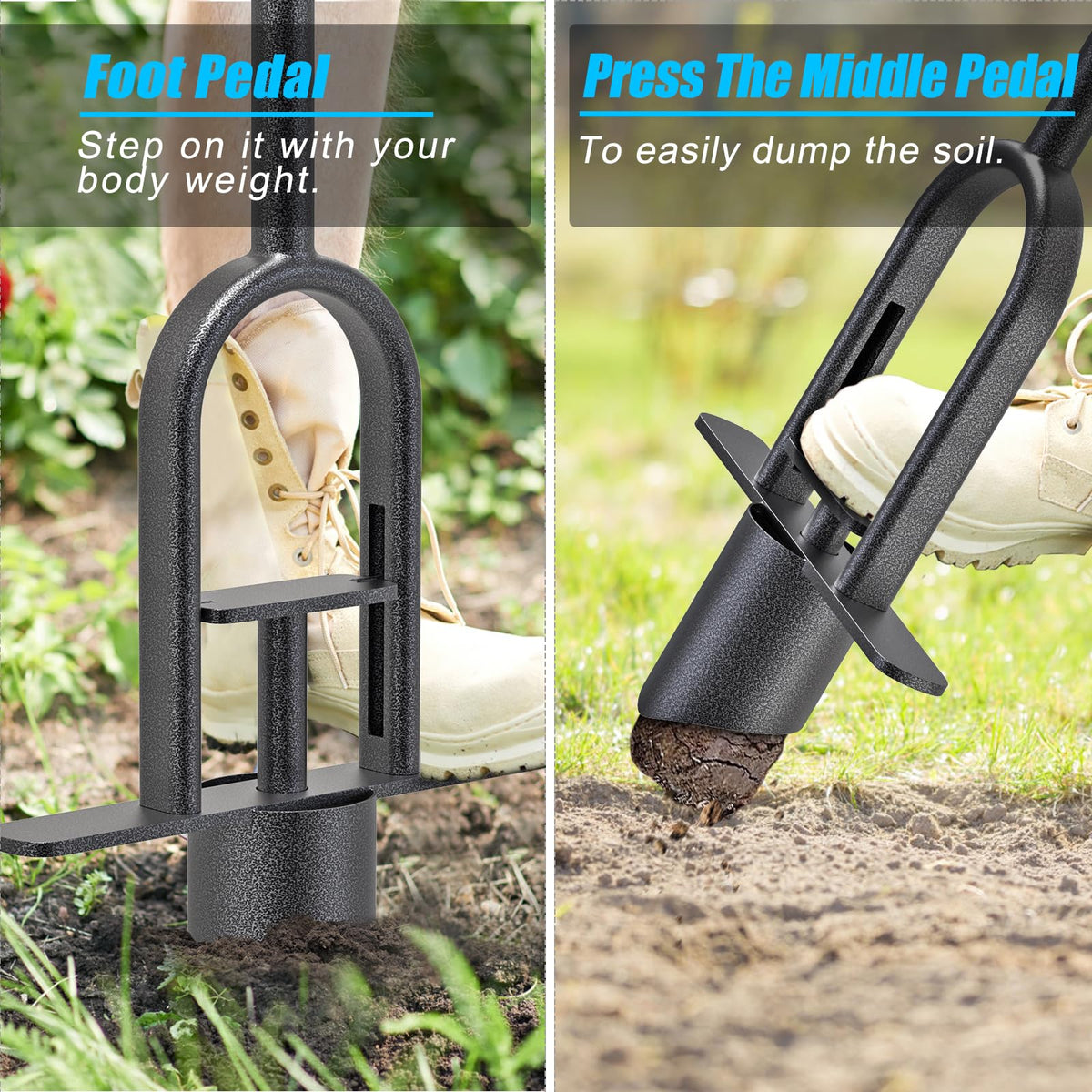 BeneLabel Lawn plugger assists turf repair and hole digging.