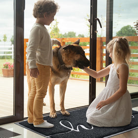 BeneathYourFeet easy-clean mat rinses clean with a hose.