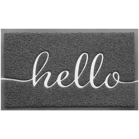 BeneathYourFeet door mat with hello embossing traps dirt at the entry