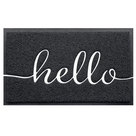 BeneathYourFeet hello-embossed mat traps dirt at the threshold.