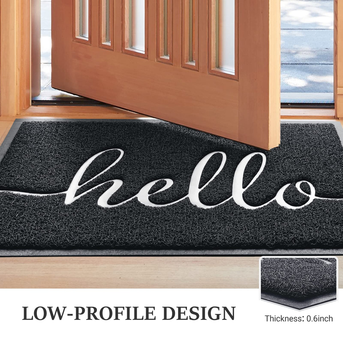BeneathYourFeet non-slip-back mat keeps itself in place at busy entrances.