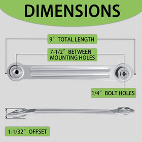 Beneouya bearing arm bracket with 7-1/2-inch hole spacing for smooth gliding.