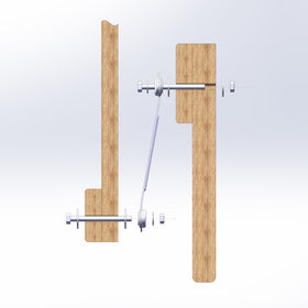 Beneouya glider arm bracket showing 1/4-inch bolt holes for easy mounting.