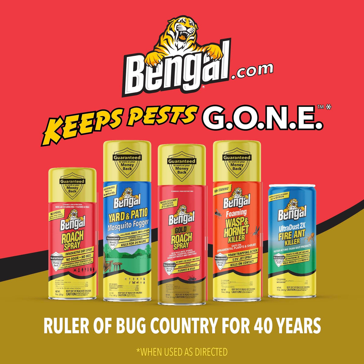 11-ounce Bengal Gold Roach Spray packaging ready for home use.