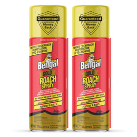 Bengal Gold Roach Spray front label showing odorless, stain-free indoor protection.
