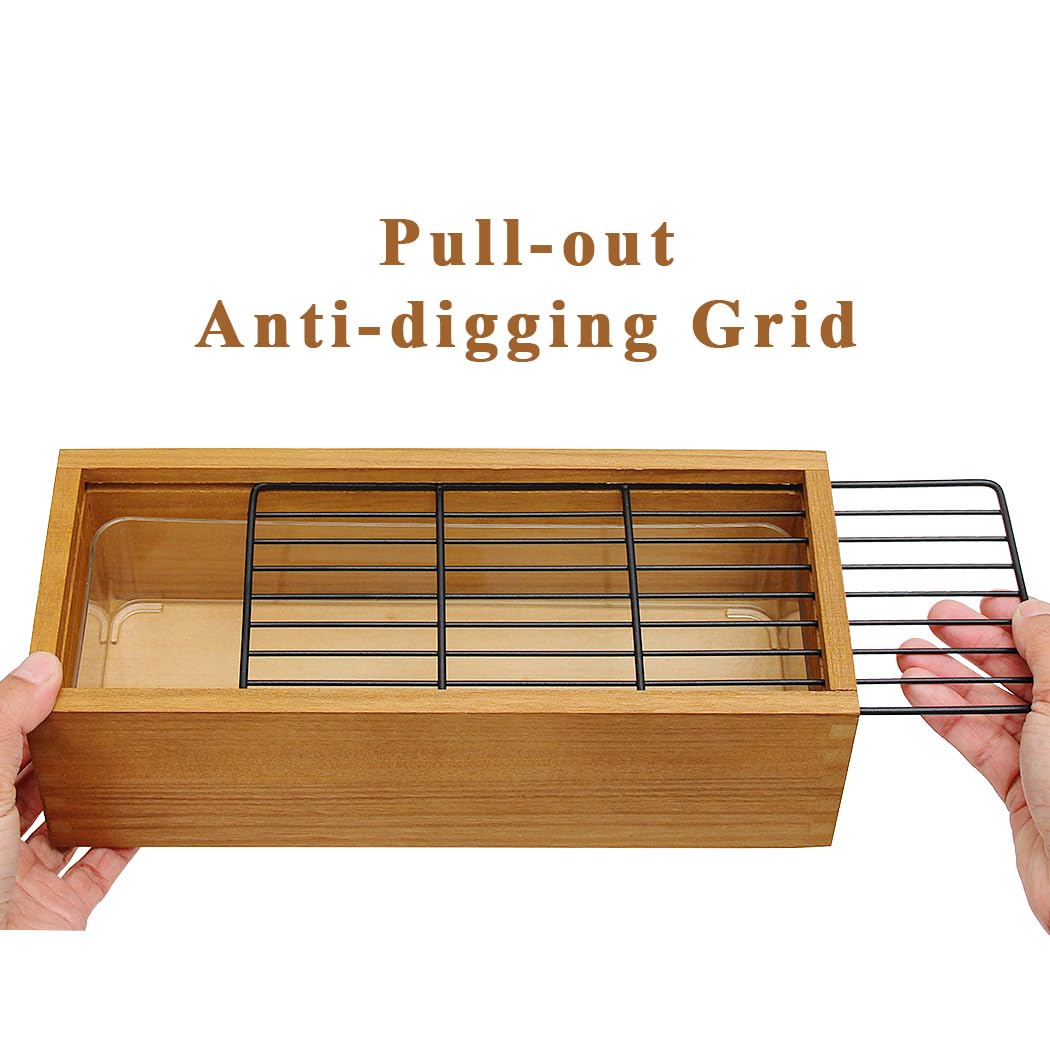 BENPIN planter side view highlights durable wooden box and leak-proof liner.