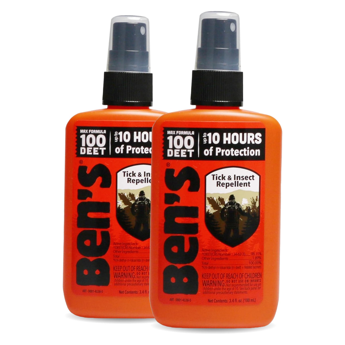 Ben's 100 Tick Repellent pump spray bottle delivering up to 10 hours of protection