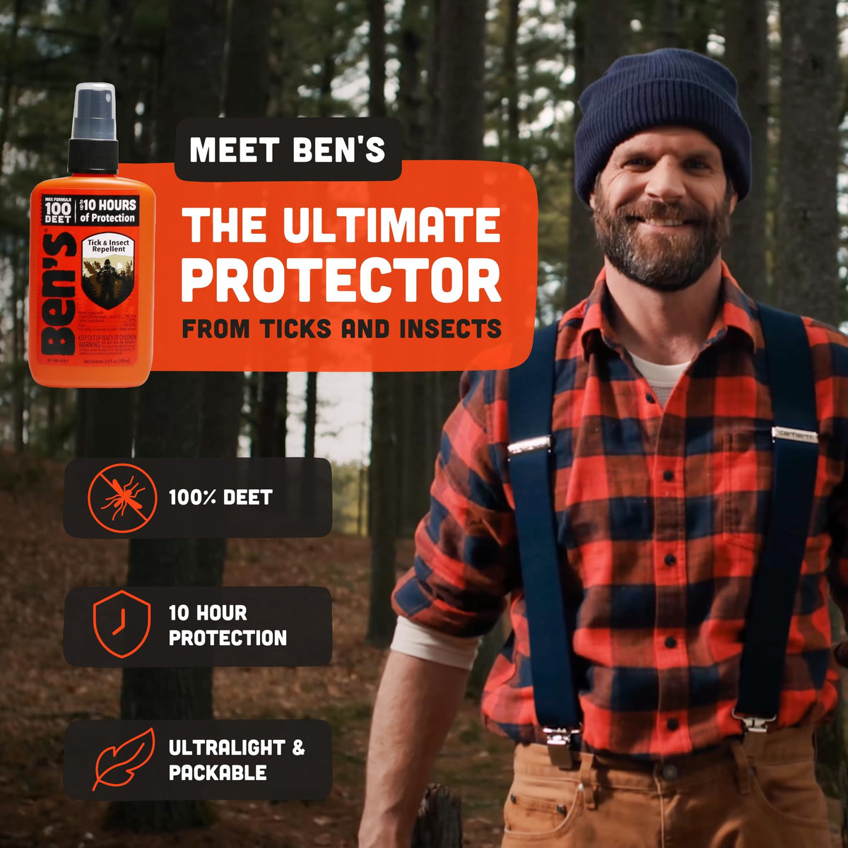 Ben's alcohol-free DEET repellent for outdoor adventures without harsh additives