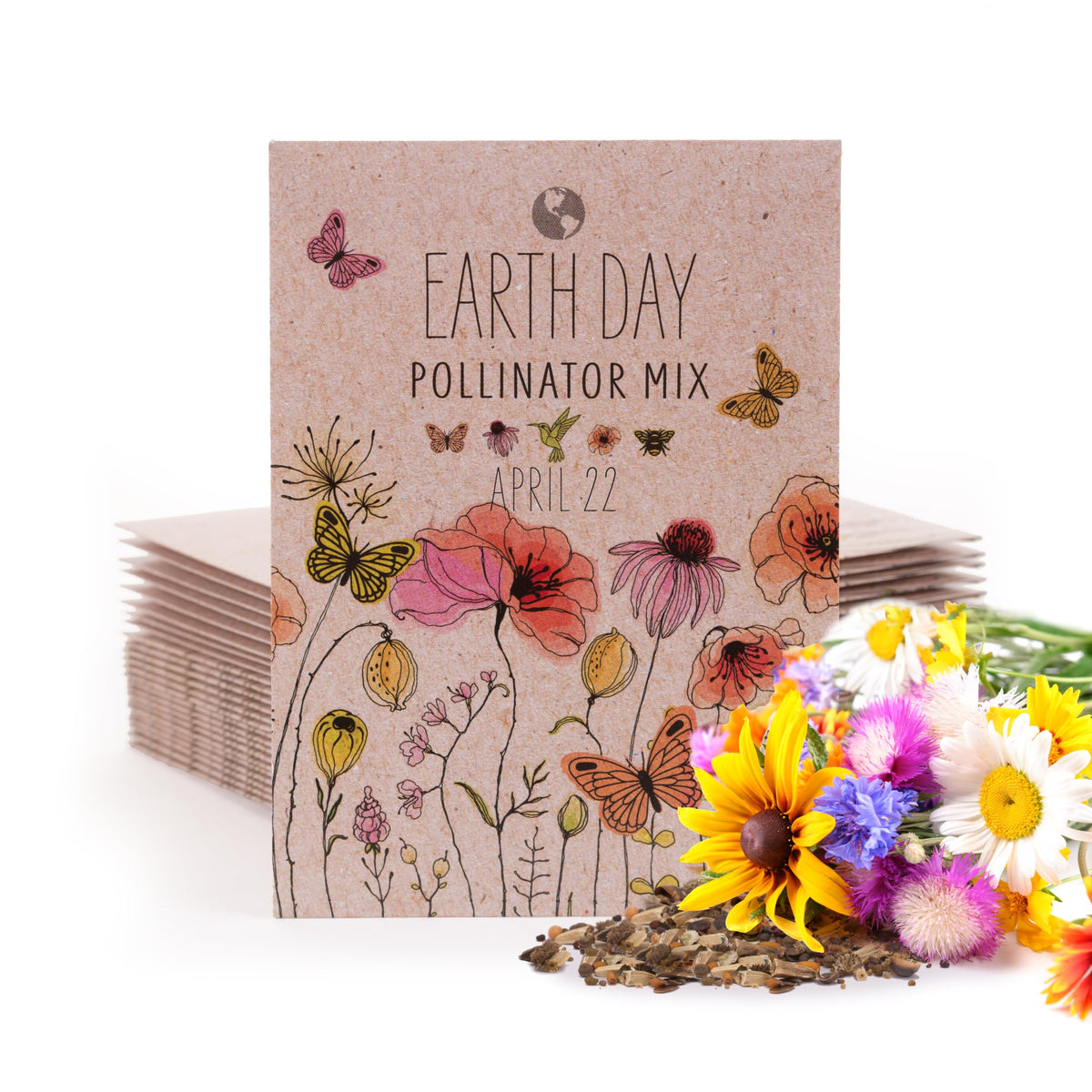 Bentley Seed Co Earth Day wildflower packet front displays blossoms for gifting