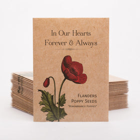 Bentley Seed Co heartful memorial favor envelope with poppy seeds for guests