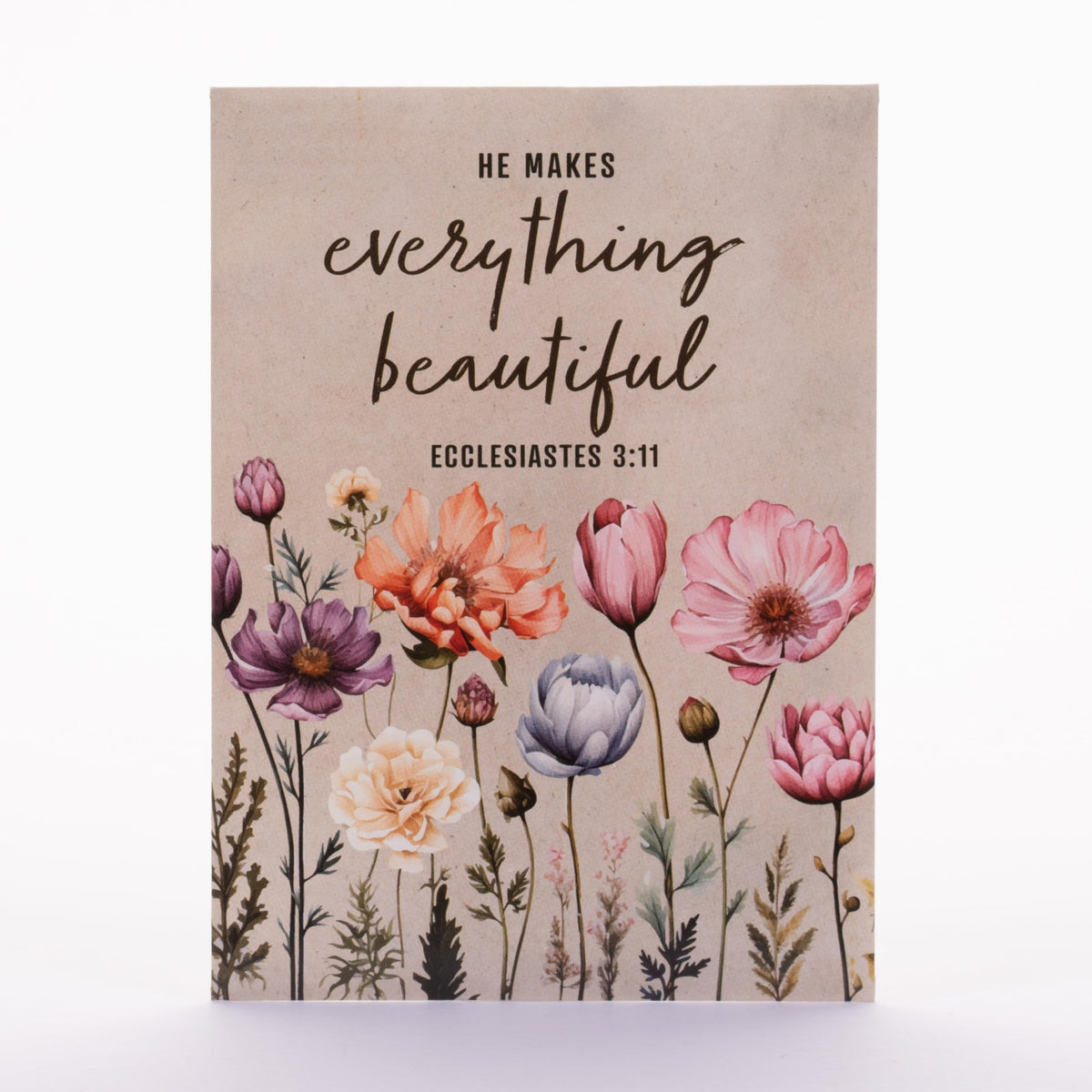 Kraft packaging showcases 25 seed packets for gifting or garden planning