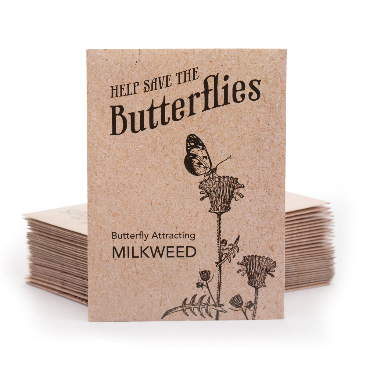 Bentley Seed Co milkweed packet back with planting instructions for easy sowing