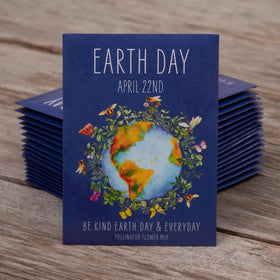Bentley Seed Co ocean blue backdrop design enhances garden display and Earth Day themes