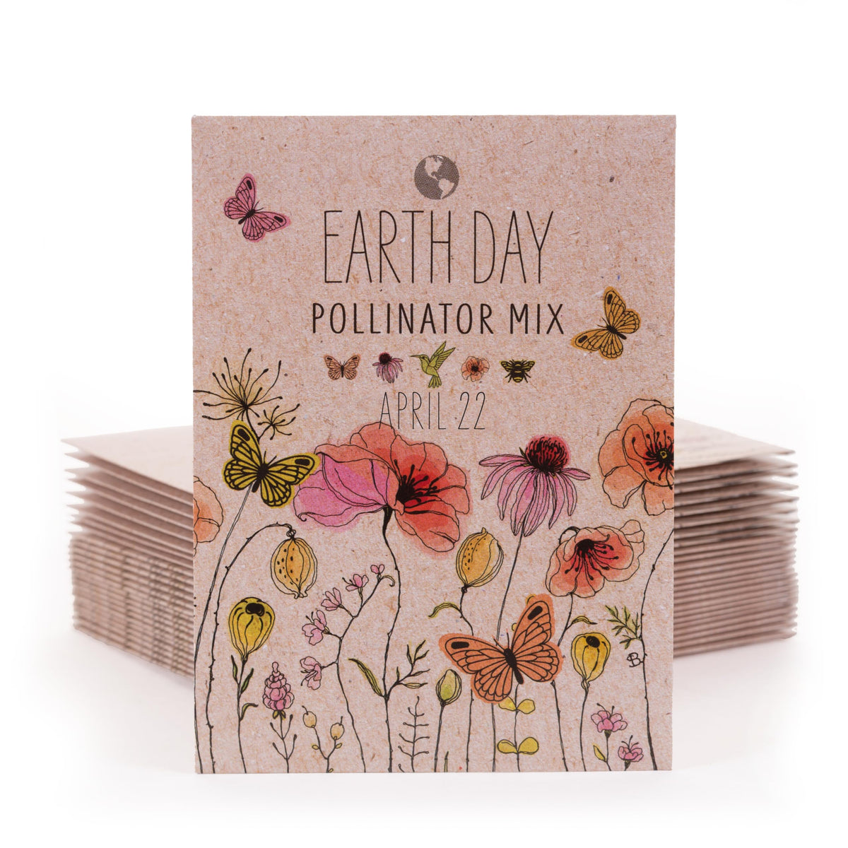 Bentley Seed Co pollinator wildflower packet back includes space for a message