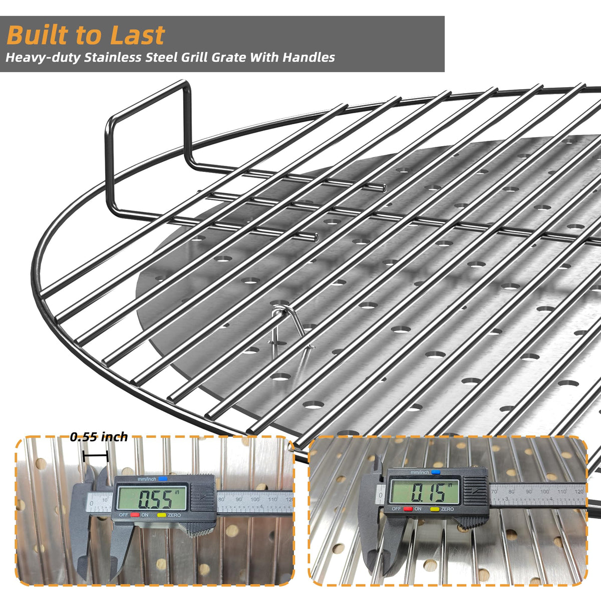 Benzoyl 22-inch replacement grates endure seasons of grilling.