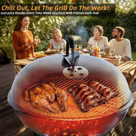 Benzoyl grill grate even heat design promotes uniform doneness across the grate.