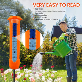 Beofinest rain gauge with blue-strip and red-float marker boosts readability.
