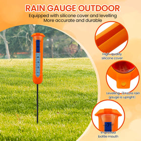 Beofinest rain gauge with leveling-bubble ensures precise vertical readings.