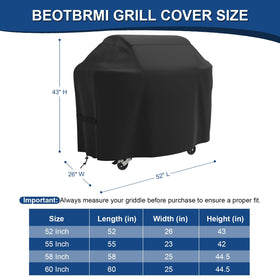 BEOTBRMI grill cover waterproof fabric shields grill from rain and UV