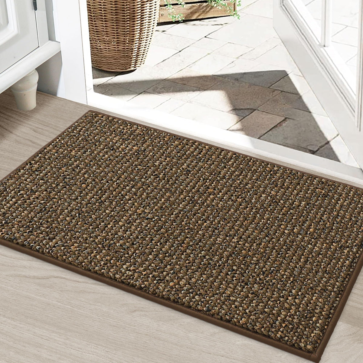 BEQHAUSE Dirt Trapper front door mat 24x36 scrapes dirt to keep floors clean
