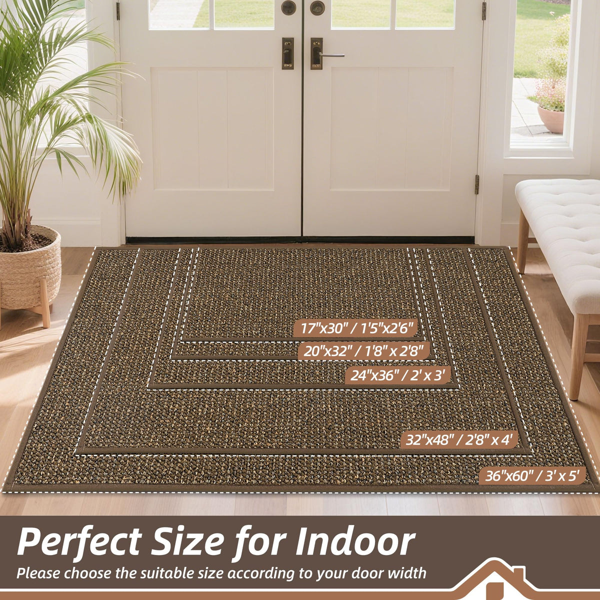 BEQHAUSE Dirt Trapper back door mat demonstrates durable weather-ready design.