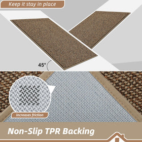 Non-slip backing grips dry floors for added safety in entryways.