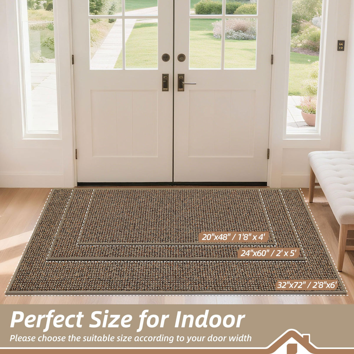 BEQHAUSE Dirt Trapper Door Mat entryway style complements any decor.