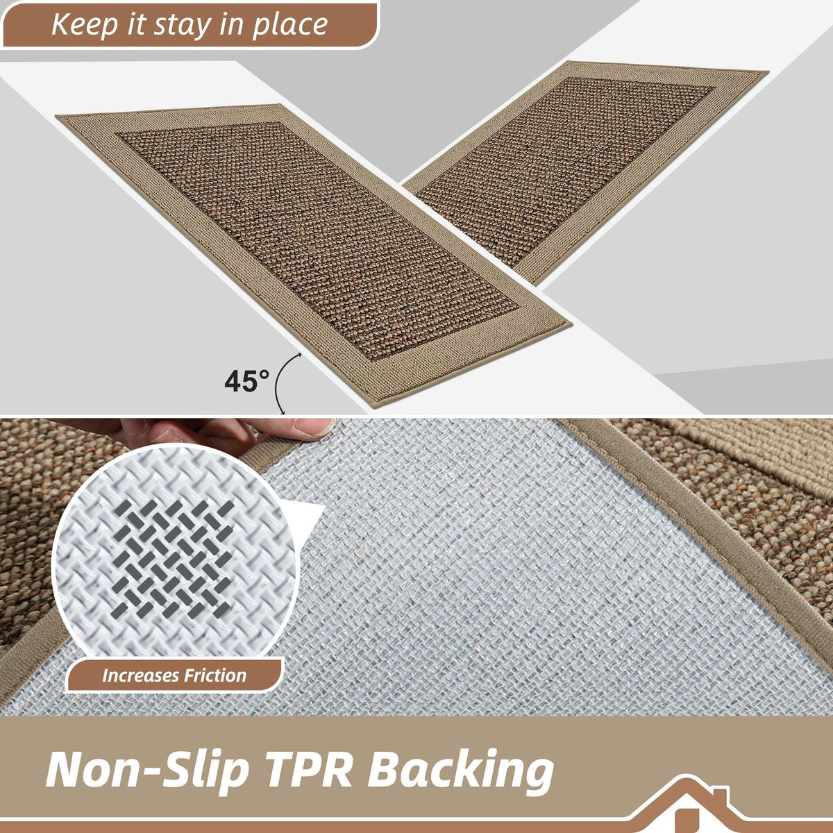 BEQHAUSE door mat washable polypropylene easy to clean after muddy days