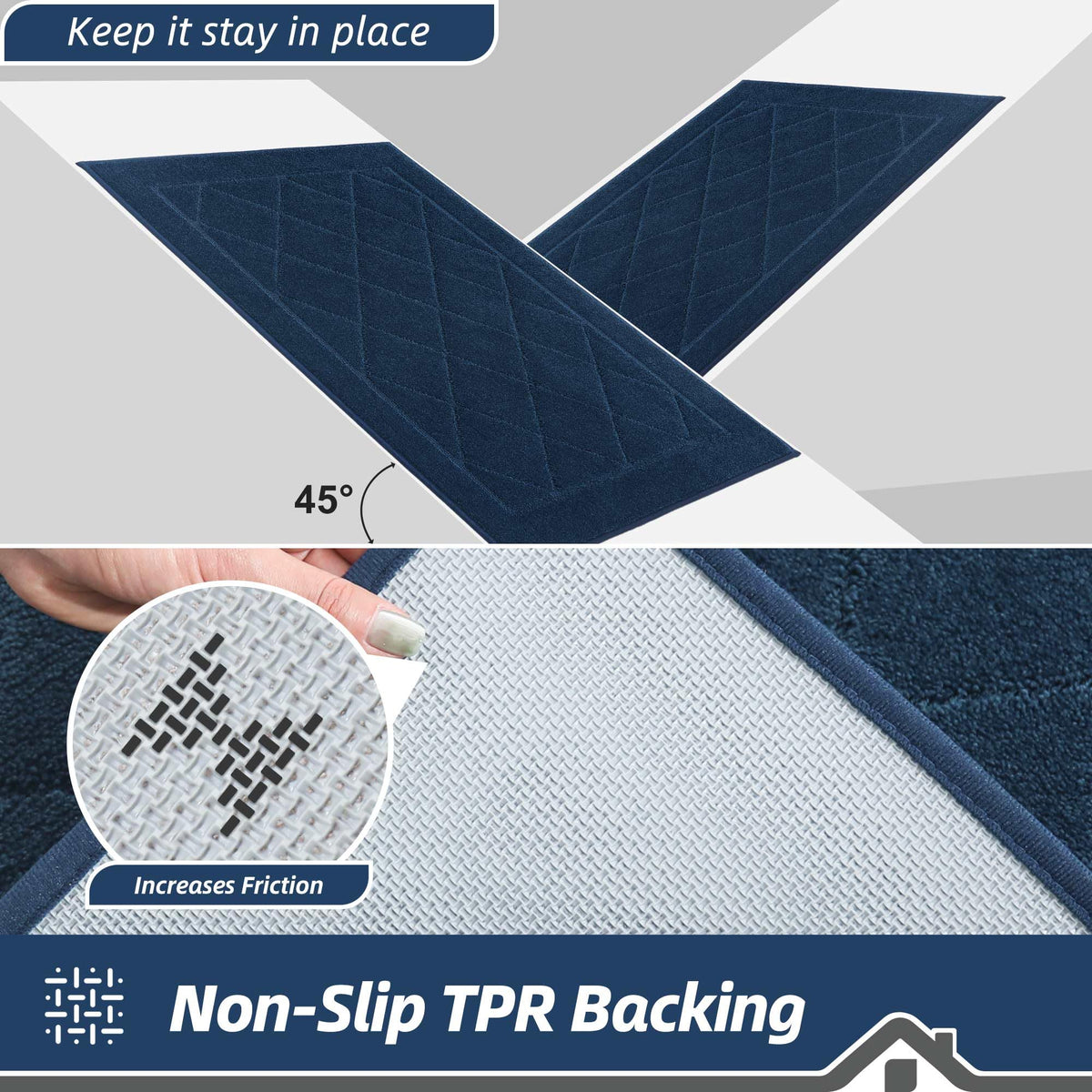 BEQHAUSE Stain-resistant mat stays vibrant with regular wipe-downs.