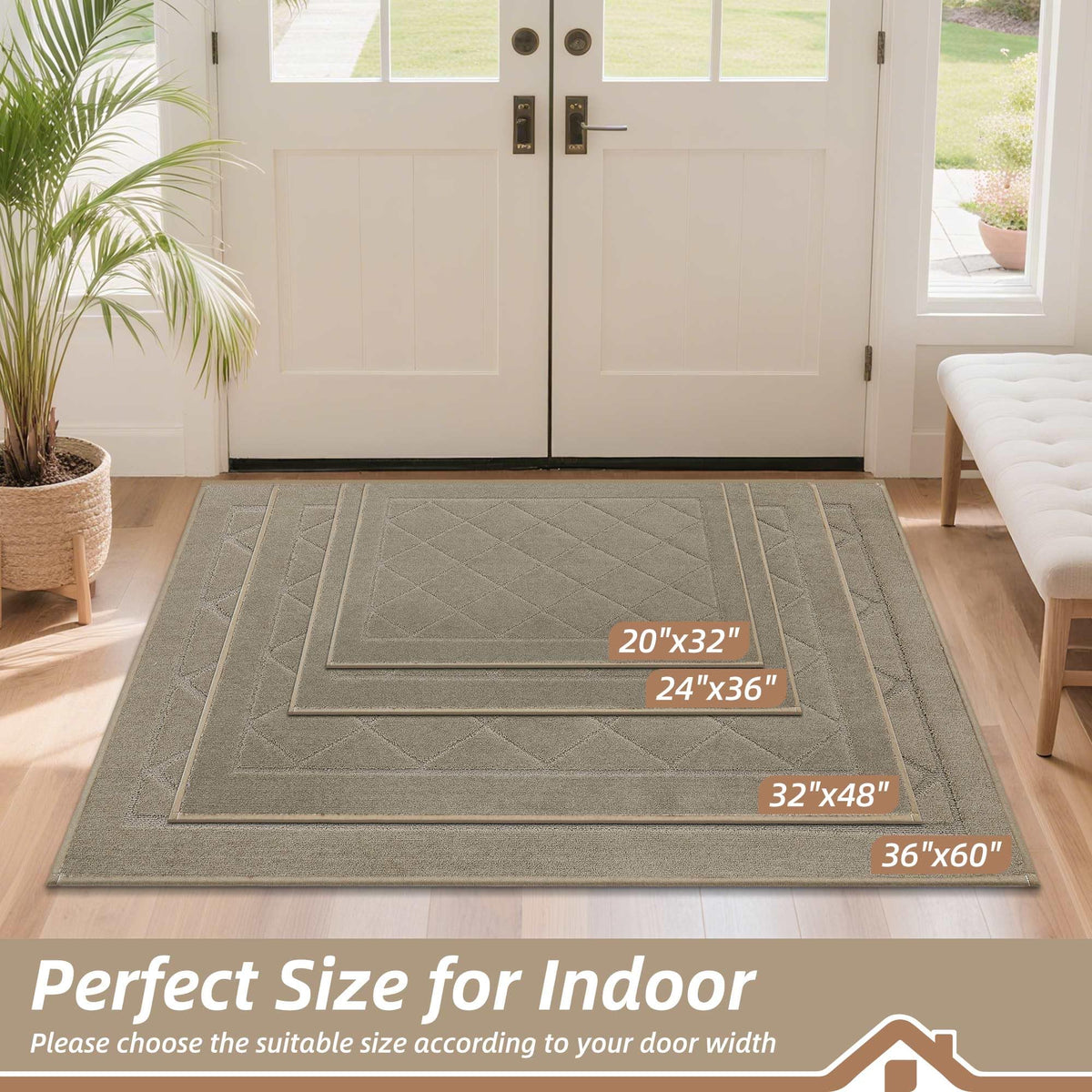 BEQHAUSE Absorbent stain-resistant door mat keeps entryways clean and ready for guests