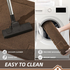 BEQHAUSE anti-slip back keeps mat in place on dry floors