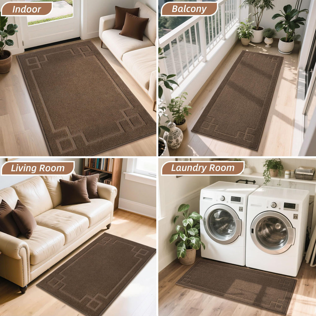 BEQHAUSE brown textured entry mat complements any entry with practical style