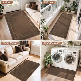 BEQHAUSE brown textured entry mat complements any entry with practical style