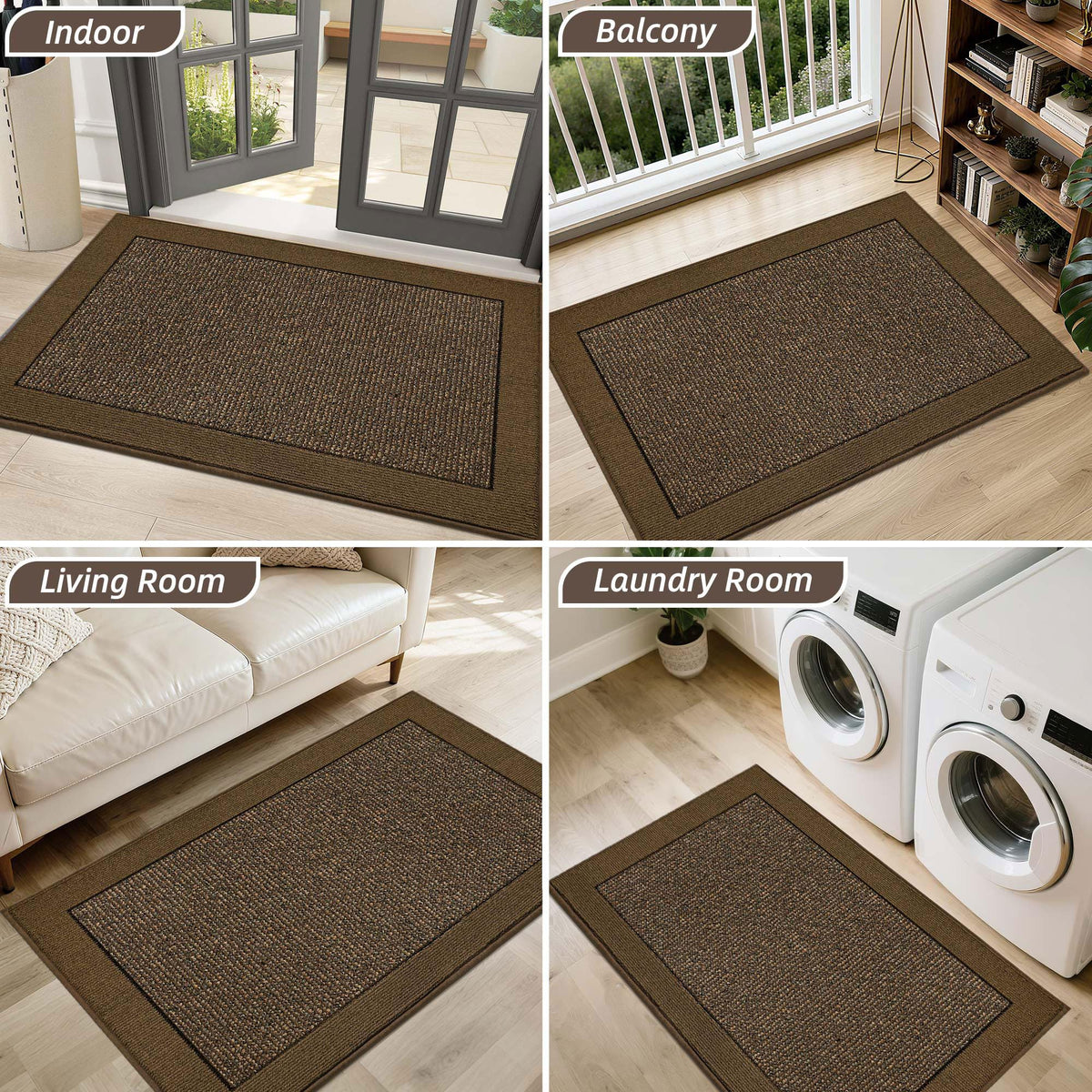 BEQHAUSE brown welcome mat adds subtle style