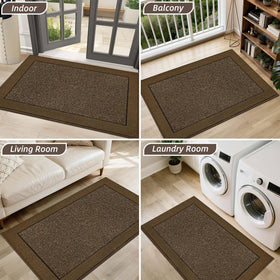 BEQHAUSE brown welcome mat adds subtle style