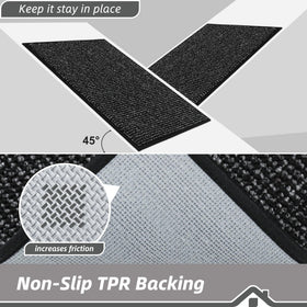 BEQHAUSE Dirt Trapper washable surface cleans easily with broom or vacuum.
