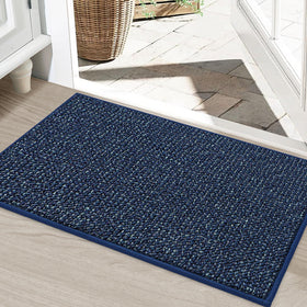 BEQHAUSE Dirt Trapper Door Mat blue traps dirt and moisture for cleaner entryways.