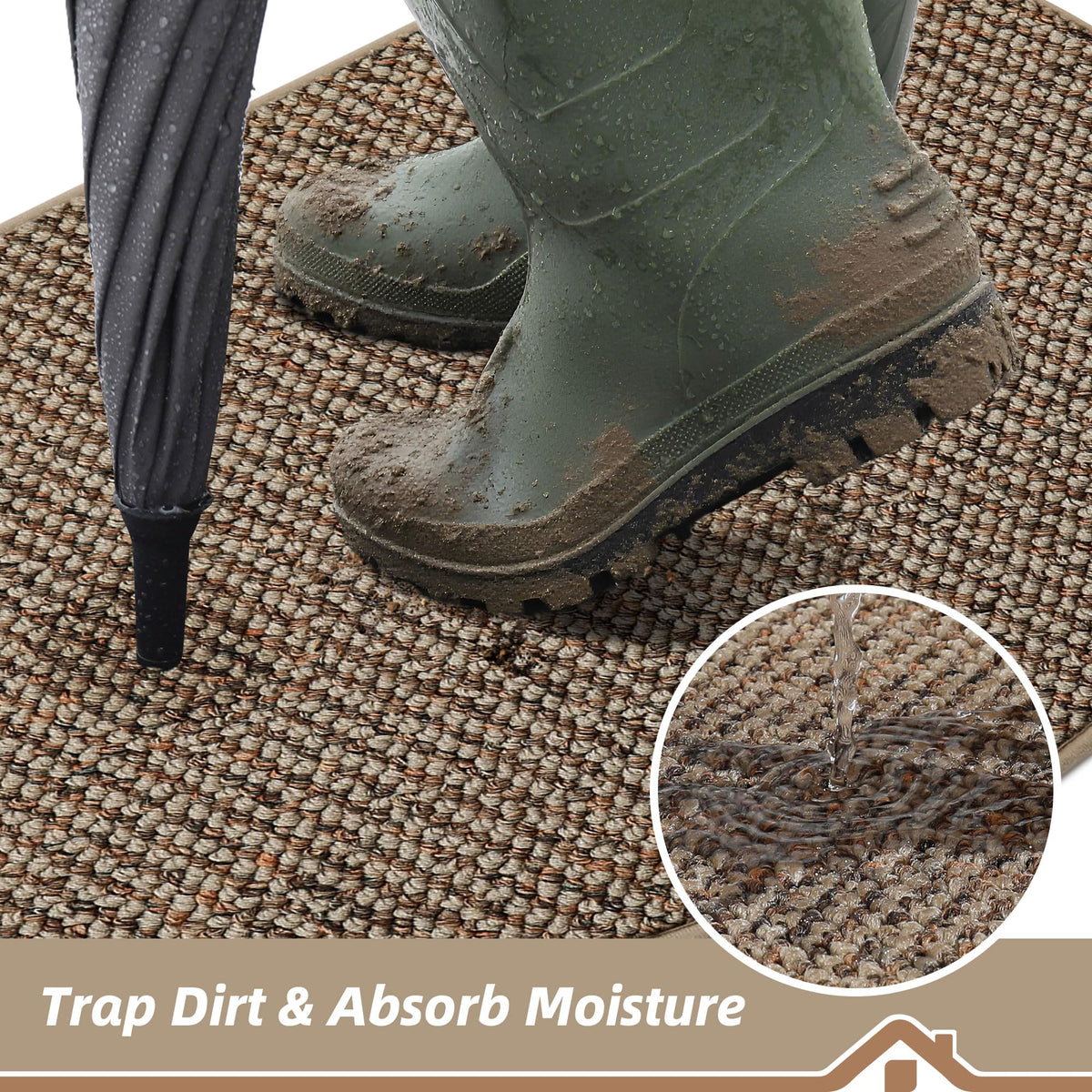 BEQHAUSE Dirt Trapper mat semi-circle design fits narrow entryways