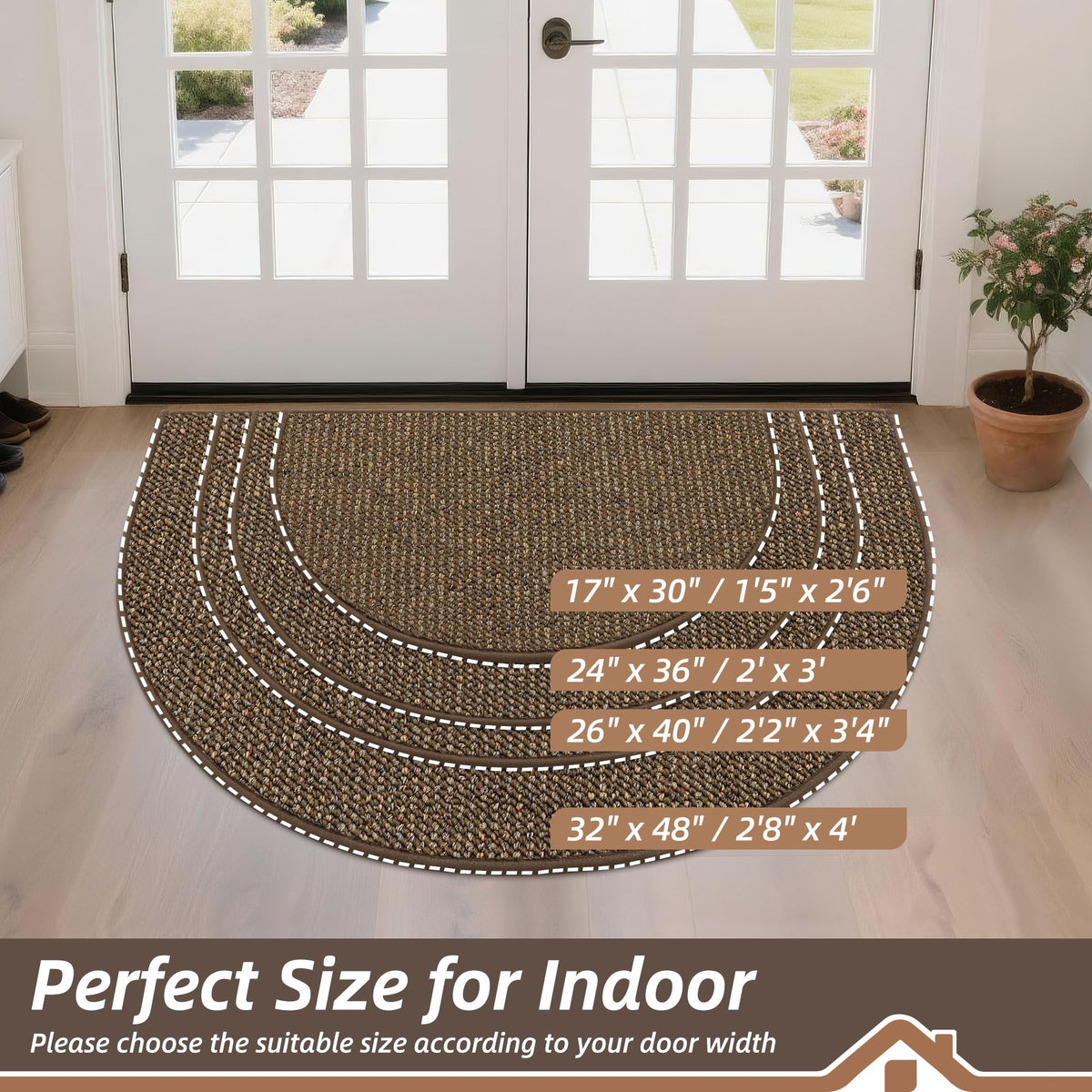 BEQHAUSE indoor doormat with non slip backing shown for secure placement on dry floors