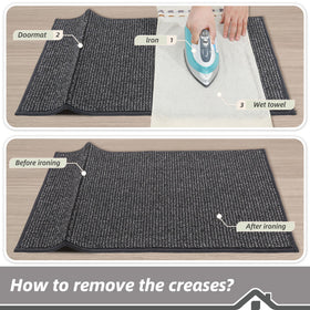 BEQHAUSE Dirt Trapper Door Mat arrives folded; creases relax after use.