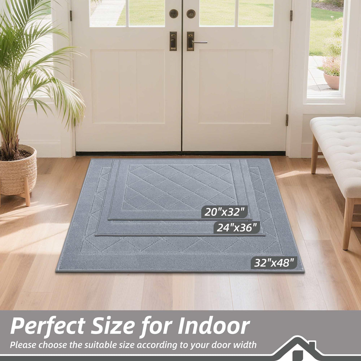 BEQHAUSE Dirt Trapper Door Mat entryway use highlighting rapid moisture absorption