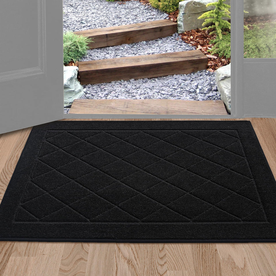 BEQHAUSE Dirt Trapper mat front view; absorbent fibers capture mud at the doorway.