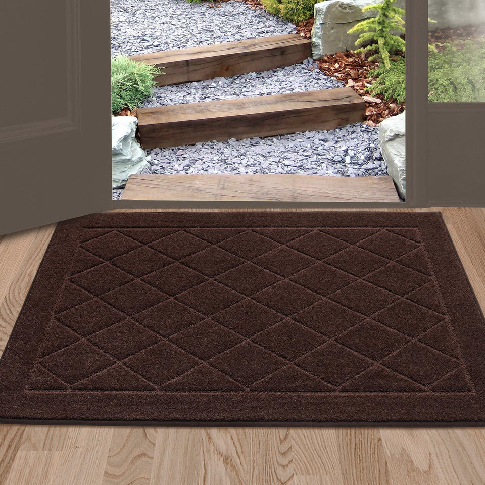 BEQHAUSE Dirt Trapper Door Mat front view shows dense fibers for quick moisture absorption