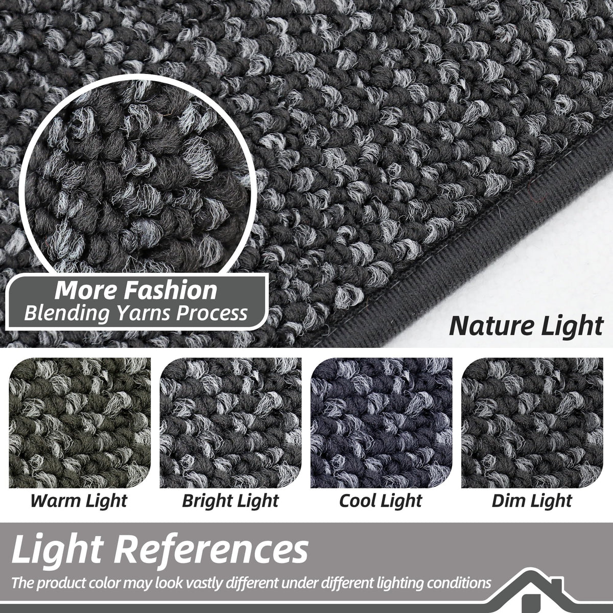 BEQHAUSE Dirt Trapper Door Mat features a low-profile height to prevent door snag.