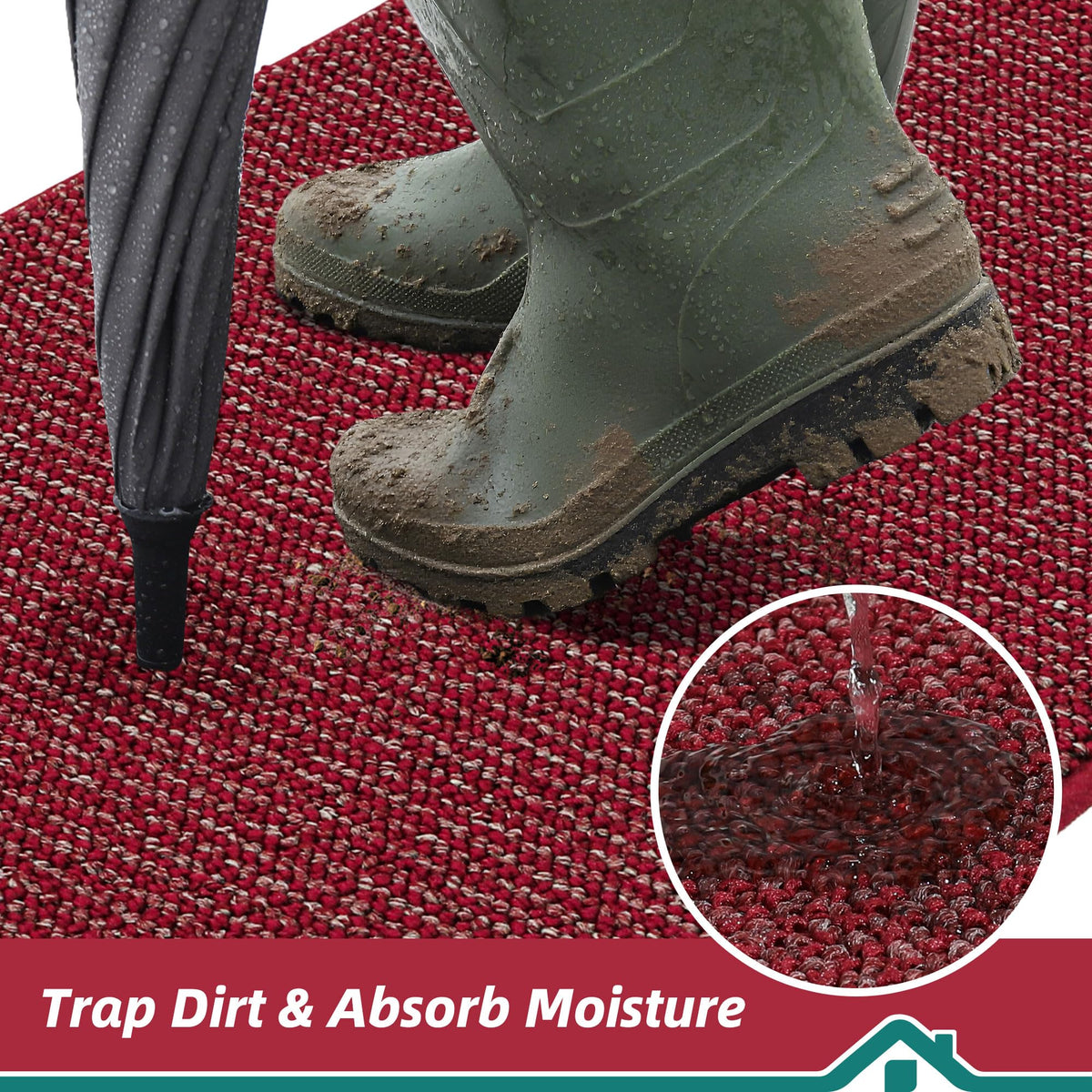 BEQHAUSE Dirt Trapper low-profile mat under door keeps clearance clear.